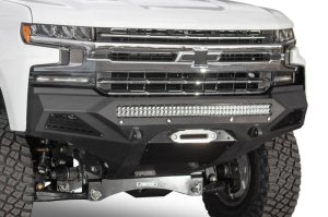 Chevrolet Silverado 1500 Bumper - Front - Addictive Desert Designs - Stealth Fighter with Winch Mount & Sensor Cutout - Hammer Black - `19-`27 Chevrolet Silverado 1500 Bumper - Front - Addictive Desert Designs - Stealth Fighter with Winch Mount & Sensor Cutout - Hammer Black - `19-`27